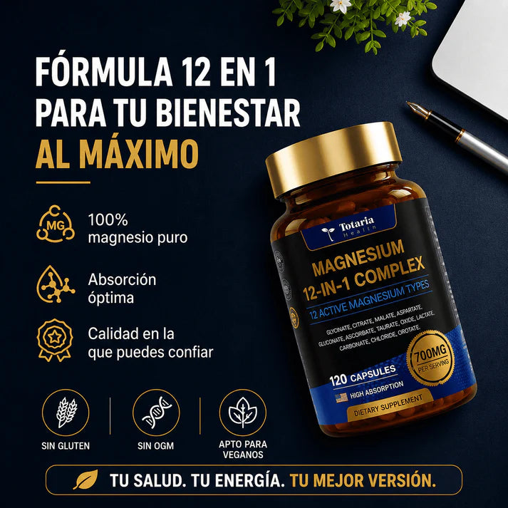Magnesio Multiactivo 12 en 1 - Alta Absorción y Bienestar Total