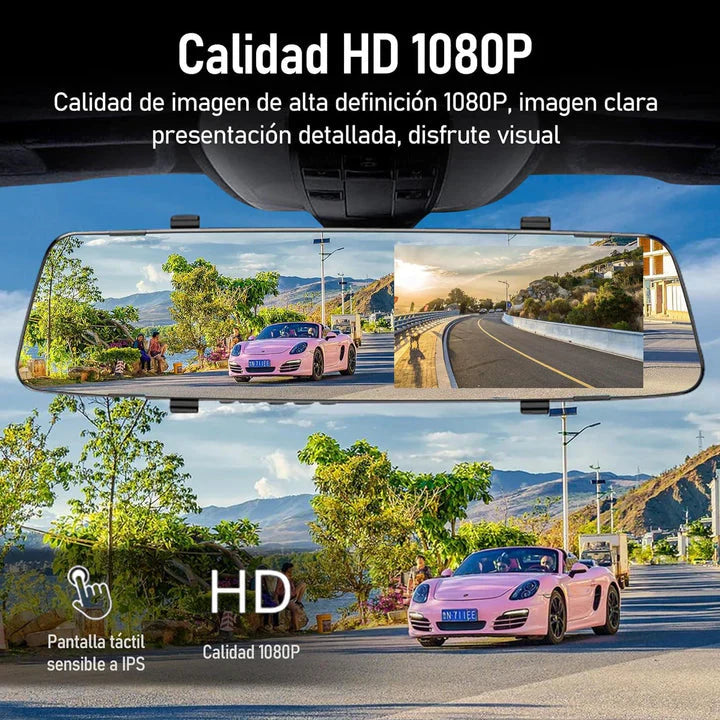 Espejo Retrovisor Dash Cam Full HD Dual |1080p + ENVÍO GRATIS