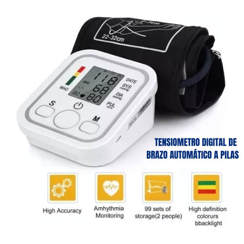 TENSIOMETRO DIGITAL DE BRAZO AUTOMÁTICO A PILAS (50 UND X CAJA) P23-92