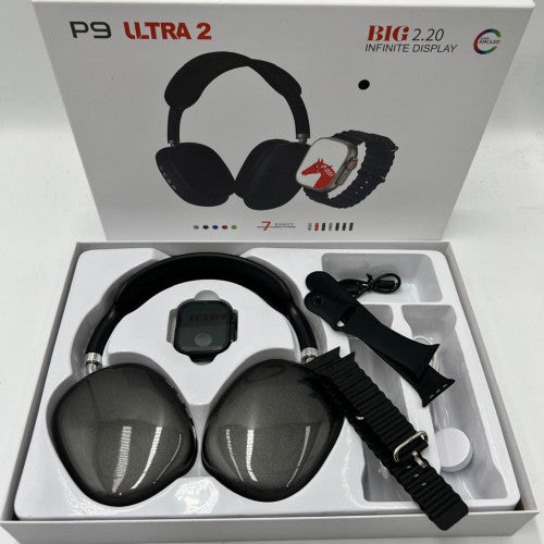 REJO P9 ULTRA SMARTWATCH NEGRO 2 CORREAS (40 UND X CAJA)