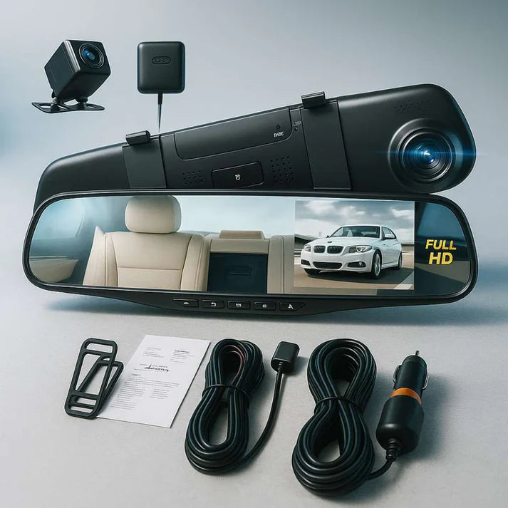 Espejo Retrovisor Dash Cam Full HD Dual |1080p + ENVÍO GRATIS
