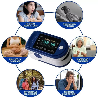 Oxímetro Digital 3 en 1: Mide Glucosa, Oxígeno y Pulso