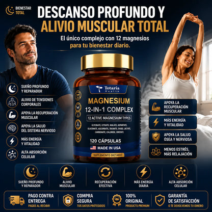Magnesio Multiactivo 12 en 1 - Alta Absorción y Bienestar Total