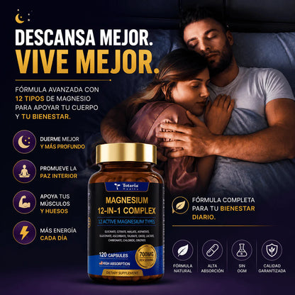 Magnesio Multiactivo 12 en 1 - Alta Absorción y Bienestar Total
