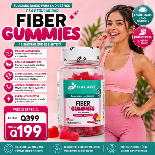 Gomitas de Fibra Balanx — Digestión Saludable y Adiós a la Hinchazón 🍓✨
