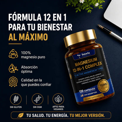 Magnesio Multiactivo 12 en 1 - Alta Absorción y Bienestar Total