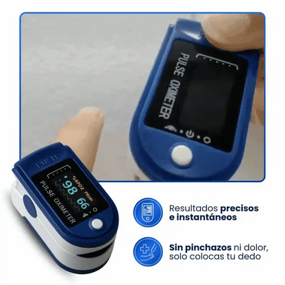 Oxímetro Digital 3 en 1: Mide Glucosa, Oxígeno y Pulso
