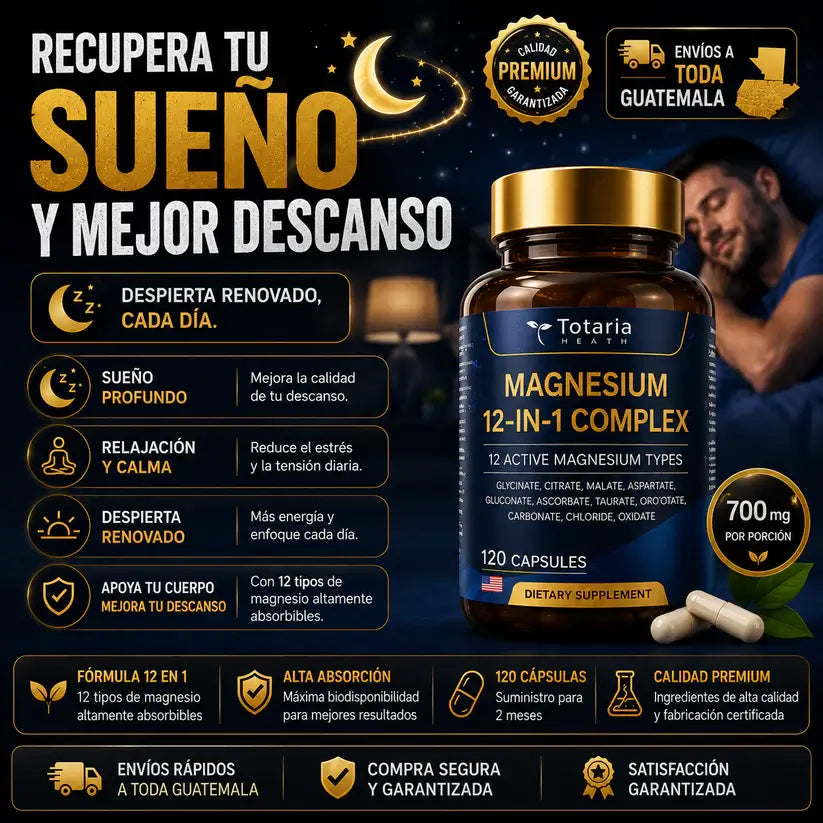Magnesio Multiactivo 12 en 1 - Alta Absorción y Bienestar Total